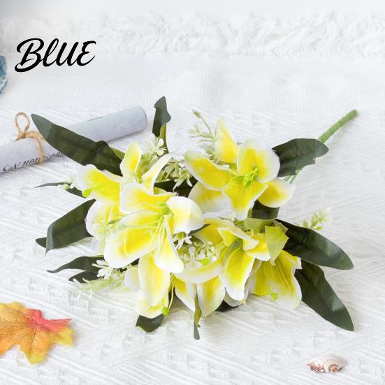 Simulation Flower 1Pc Artificial Lilies Realistic No Withering Non-fading Single Branch Multi-fork Artistic