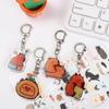 Acrylic Cartoon Capybaras Keyring Resin Kapibala Keyrings  Car Key Pendant