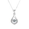Sterling Silver Korean-Style Water Drop Pendant Women's Luxury Dancing Heart Necklace