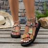 Fashion 2025 Summer New Rome Round Toe Flat Heel Women's Sandals Mixed Colors Light Comfort Outdoor Casual Plus Size Beach Shoes Zapatos