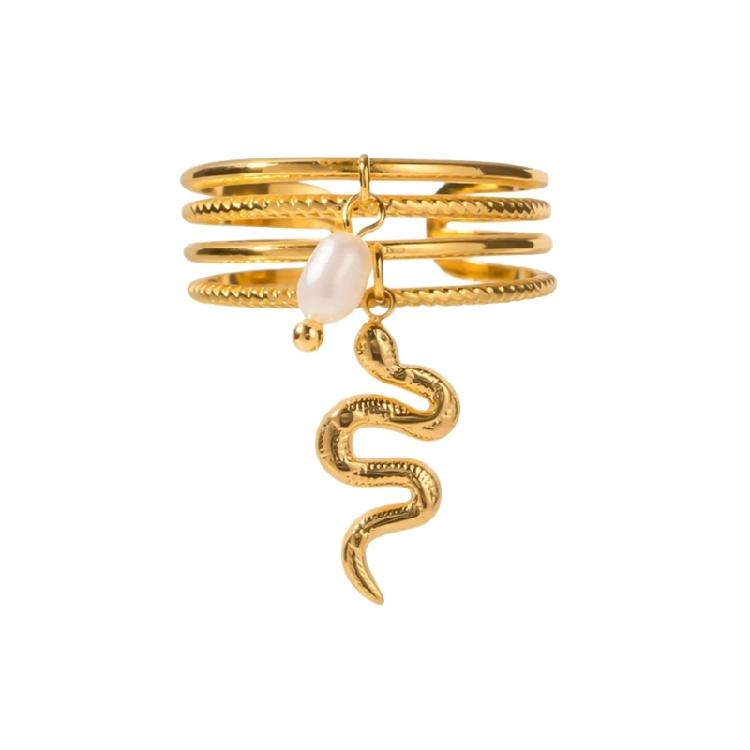

Trendy Stainless Steel Gold Heart Pendant Opening Rings Accessory for Women Comfortable Wear and Long Time Use