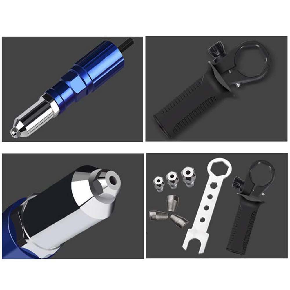 Adaptor electric pentru pistol de nituit 2,4 mm-4,8 mm adaptor pentru burghiu pistol de nituit piulițe cu nituri Instrument de nituit fără fir Instrument de nituit cu nituri cu tragere piuliță de inserție