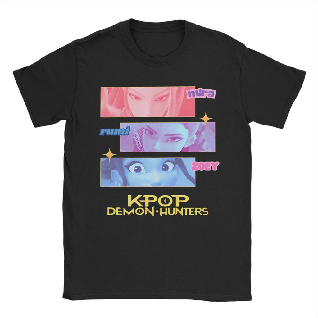 Man T Shirt Huntrix Kpop Demon Hunters  T Shirts Trendy Cool  Summer Tee Shirt Vintage Casual Pure Cotton Tops Plus Size 6XL