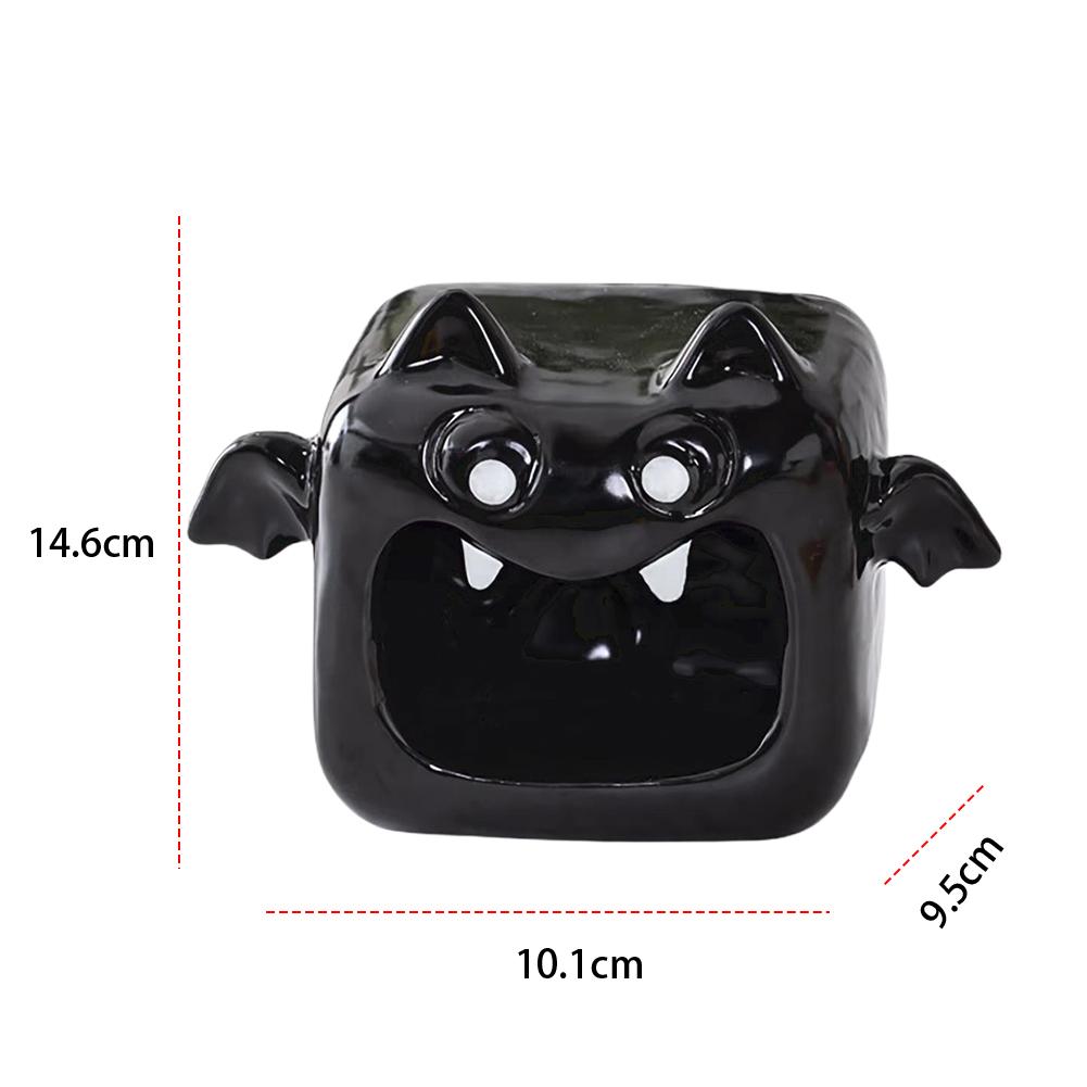 Candle Lights Holder Kawaii Ceramic Ghost Candlestick Halloween Scary Atmosphere Ornaments Party Desktop Decoration Props Gift