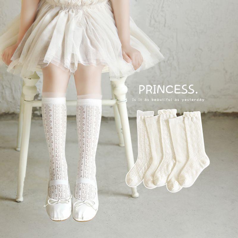 

Lace Princess Stockings, Mesh Stockings For Baby Girls, Long Socks L белый