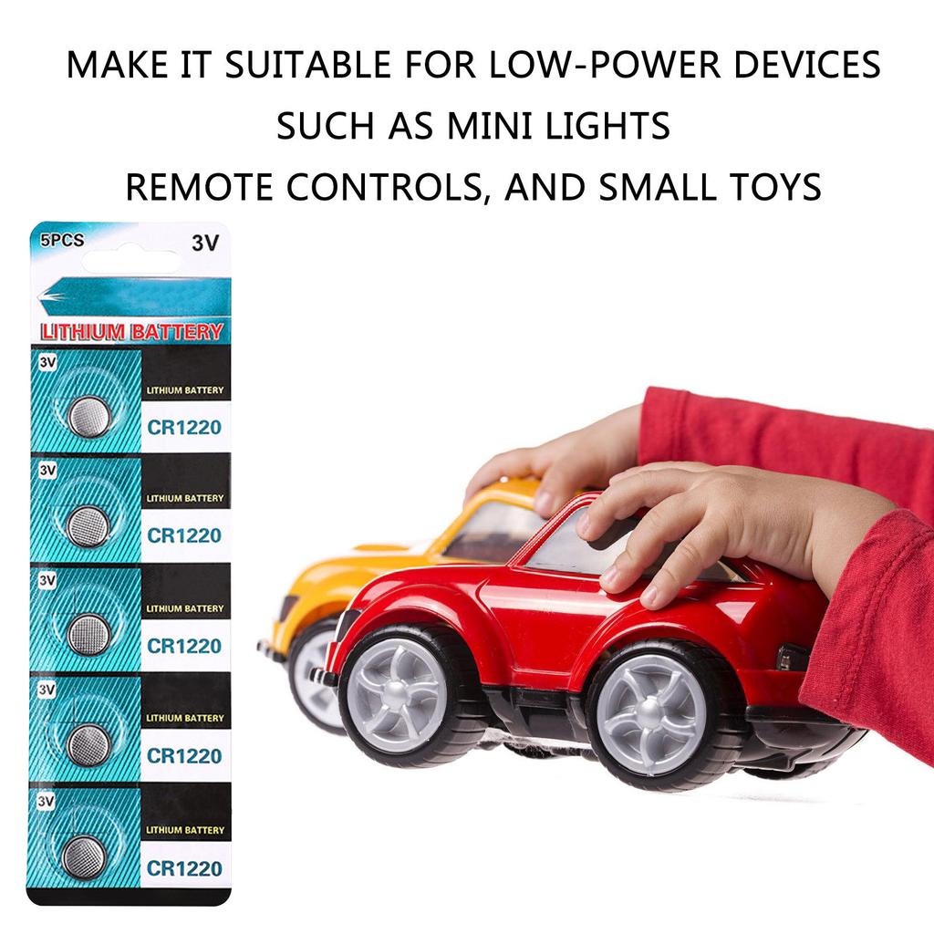 5pcs/10pcs CR1220 Coin Cell Batteries 3V Lithium Button Batteries For Watches Calculators And Small Electronics