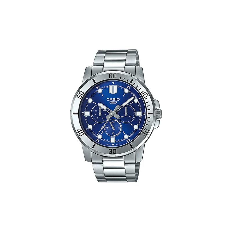 

Casio STANDARD Series Fashionable Business Trend Retro Casual Versatile Classic Pointer Three Eyes Six Needles Quartz Movement MTP-VD300D-2EUDF синий