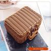 Hand-woven Rattan Wicker Basket Fruit Tea Snack Bread Baskets Cosmetics Rectangular Storage Box Household Kitchen Supplies