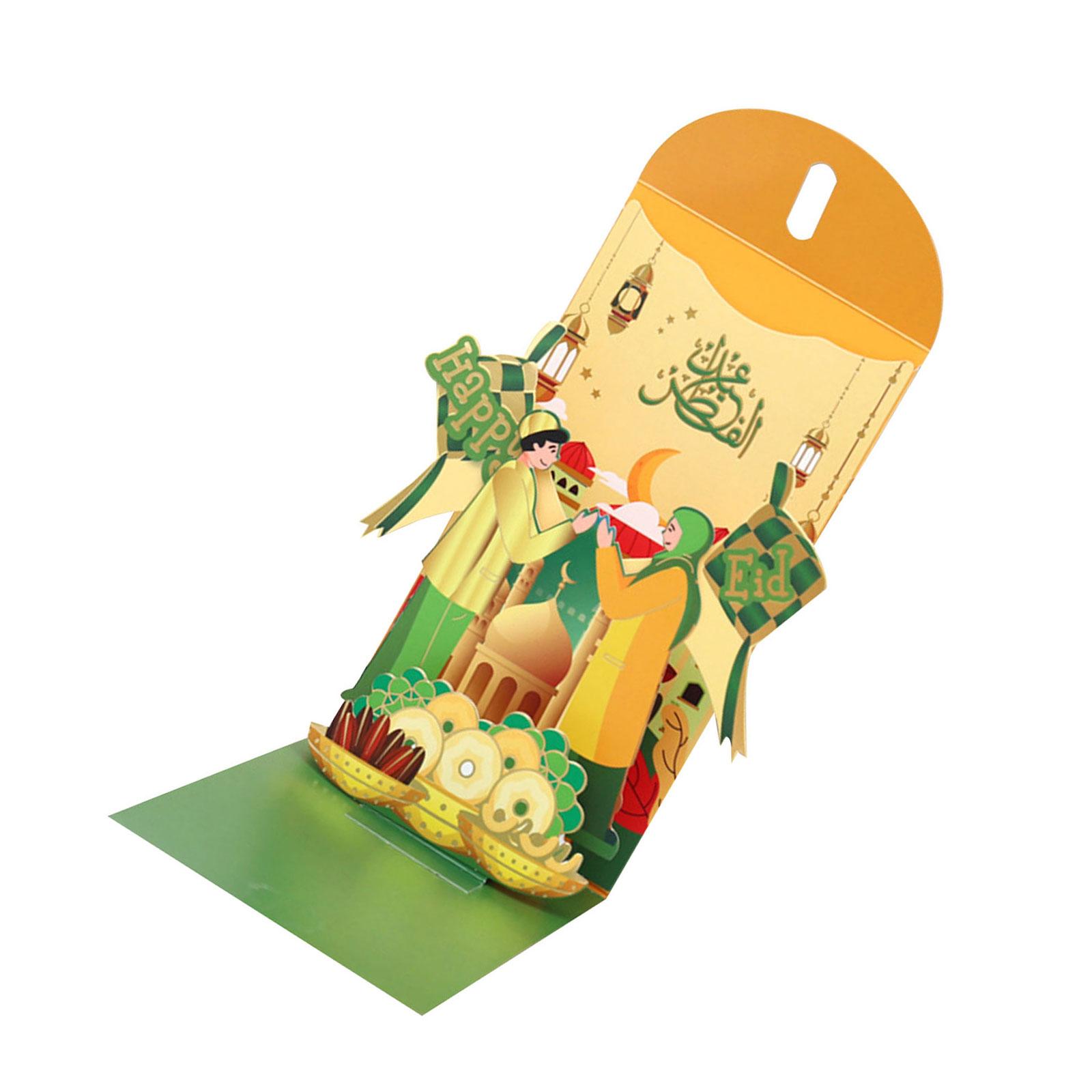 

Бумажные 3D-конверты с красными краями, символизирующие богатство, денежный пакет, поздравительная открытка, стильное украшение на Рамадан из бумаги Hongbao жёлтый
