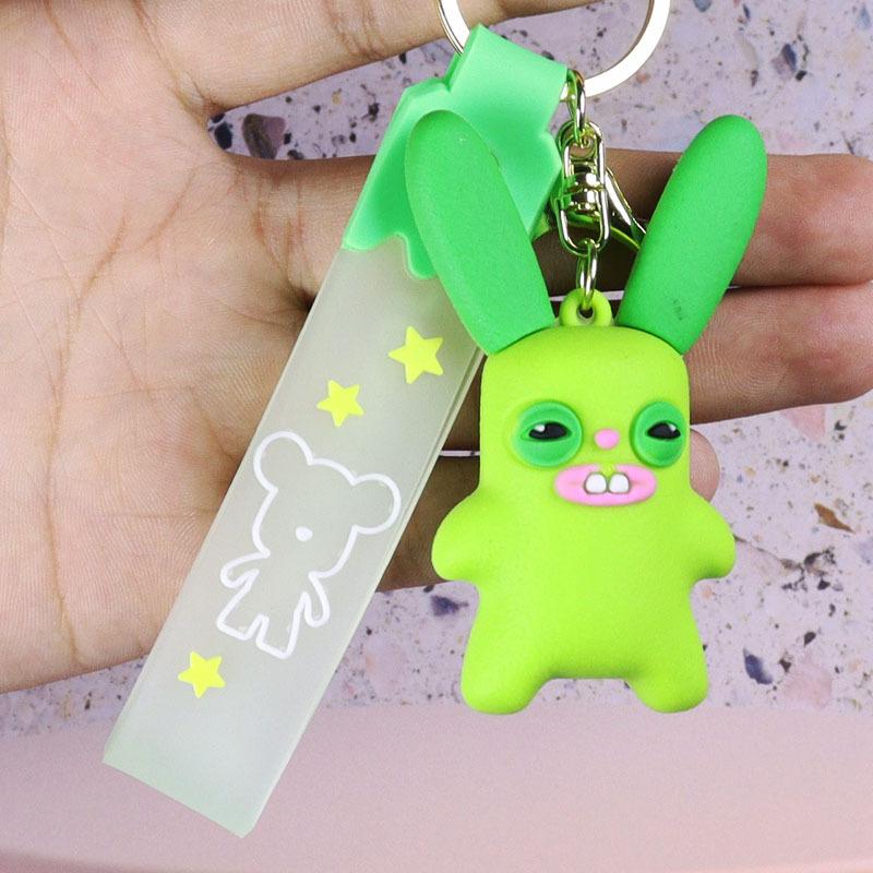 Ugly Cute Funny Tooth Monster Keychain Plush Doll Creative Backpack Pendant Ornament Lovely Small Figure Toy