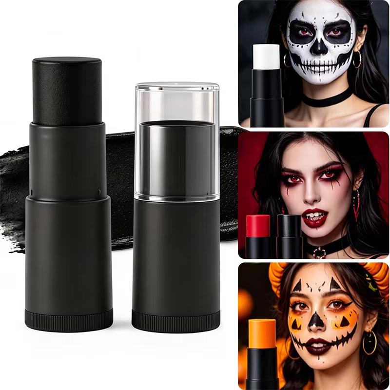 Halloween Bianco Nero Pittura Viso Corpo Lunga Durata Impermeabile Alta Pigmentazione Stick Pittura Viso Fondotinta Crema Cosmetici Trucco