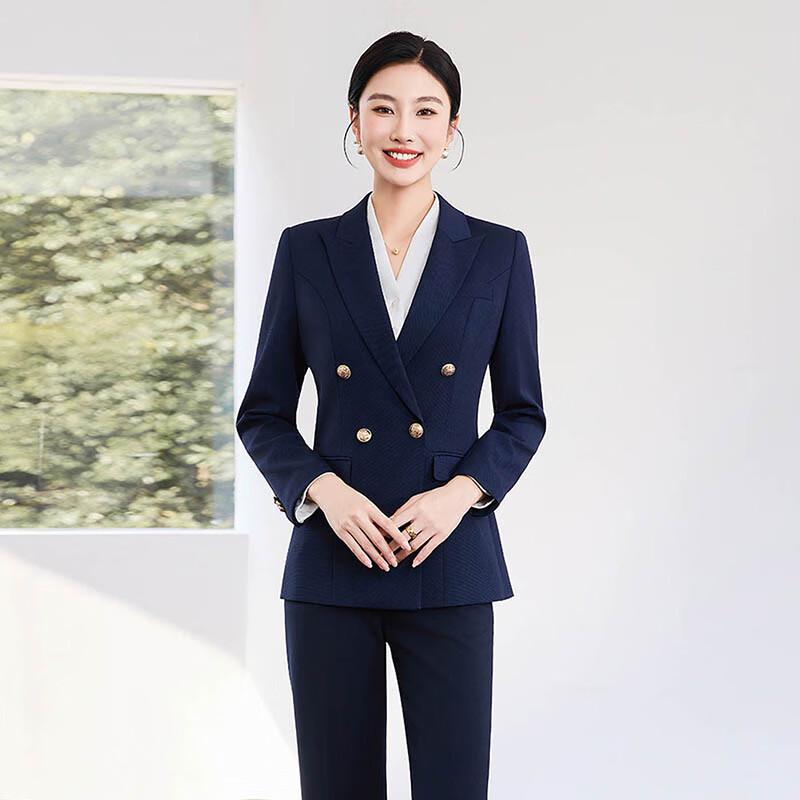 Women's Navy Blue Professional Suit Set