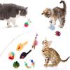 20Pcs/Set Cat Toys Set with Collapsible Rainbow Tunnel Interactive Cat Feather Mouse Crinkle Balls Toy