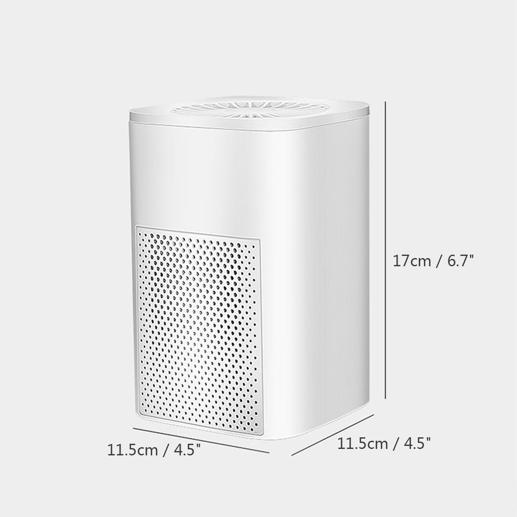 USB Mini Negative Ion Air Purifier Removes Peculiar Smell & Adsorbs Dust Purifies Air For Allergy And Sterilization White