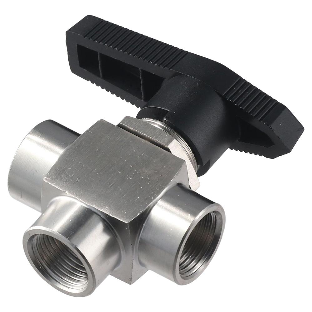 1/4“ Air Tube Hand Valve 3 Way Ball Valve Thread Spring Check Valve   Water Pipe Flow Control