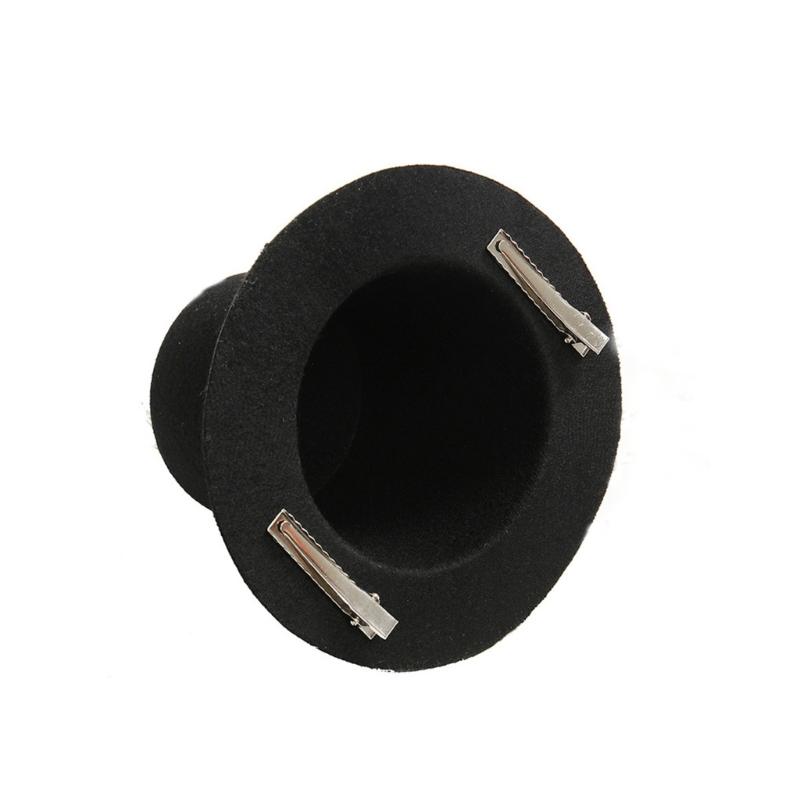 Steampunk Gothic Mini Top Hat with Metal Gear Chain and Lace Trim Unisex Creative Costume Headpiece for Halloween Party Cosplays