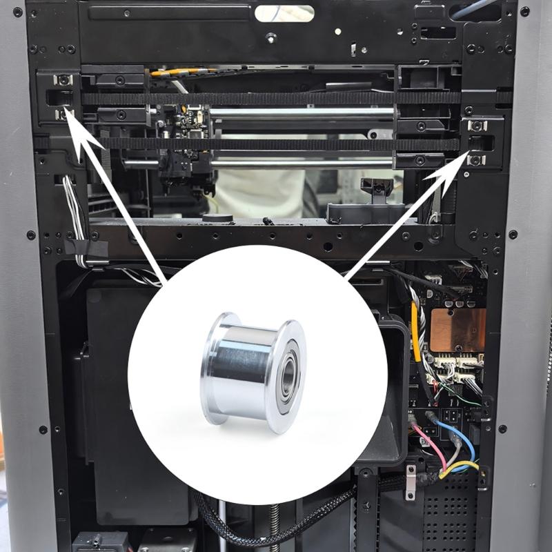 3D Printer Accessories Smooth Idler Wheel Idler Timing Pulley Wheel Aluminium Gear Replacement for P2S 3D Printer