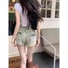 Spicy Girl High-Waisted A-Line Denim Shorts - Summer 2024 Retro Slimming Hot Pants for Women