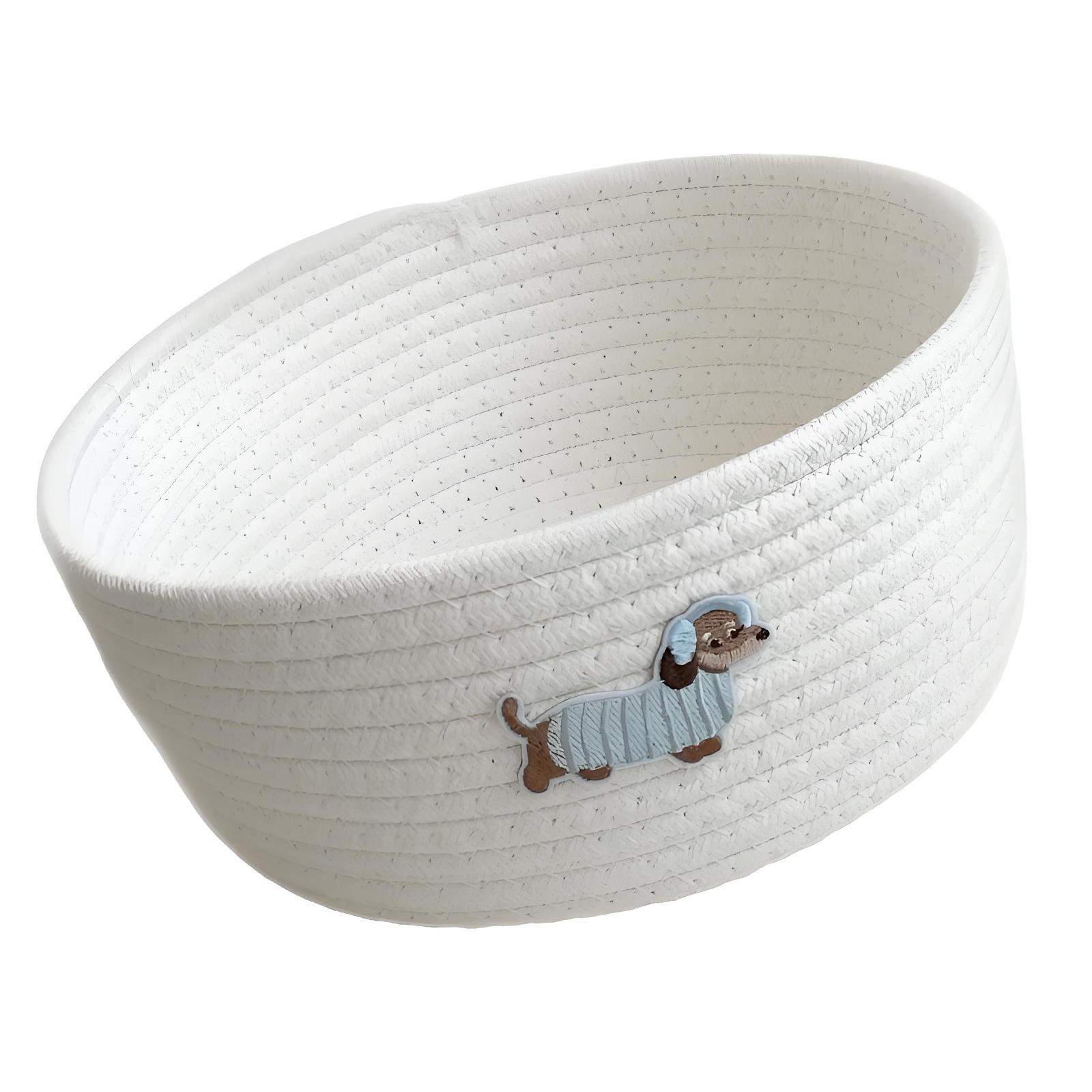 

Handmade Dog Themed Cotton Cord Organizer Storage Basket Woven Basket For Storing Snacks Offices Supplies S