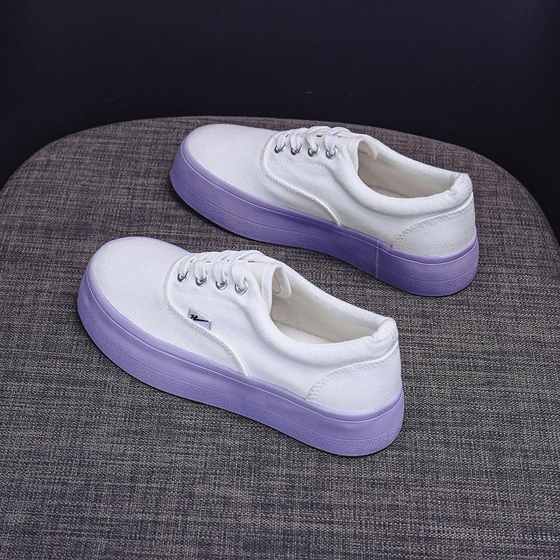 

Новые парусиновые туфли с большой головой, толстой подошвой, уродливые, милые, маленькие белые туфли, весенние, сочетающиеся, повседневные кеды с круглым носком 39