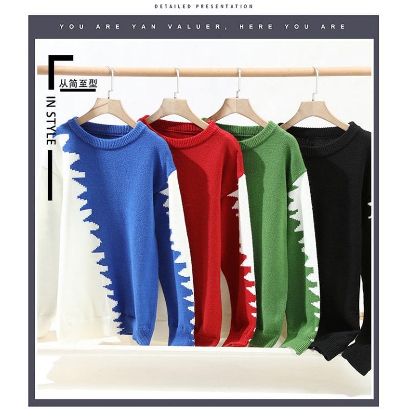 Men S Fashion Round Neck Long Sleeve Warm Knit Sweater For Autumn Winter