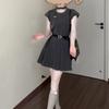 Summer new French temperament celebrity high-end polka dot sleeveless dress women's waist and thin short skirt