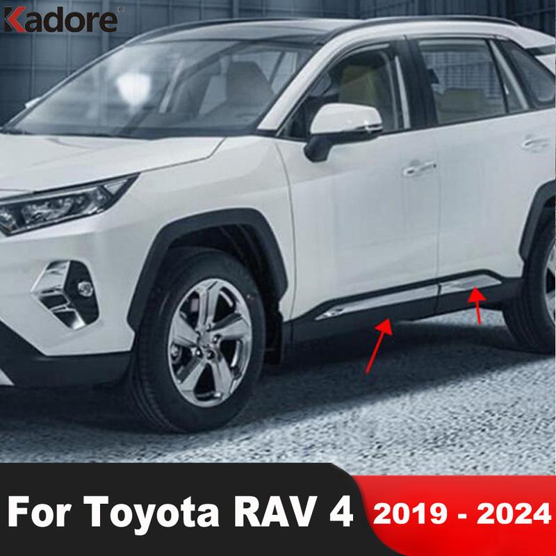 Для Toyota RAV4 RAV 4 - 2024 Хромированные накладки на боковые двери, молдинги, полосы кузова, автомобильные аксессуары