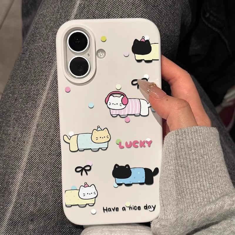 For Apple 17promax Mobile Phone Case Cartoon Kitten for IPhone17 New 15promax Liquid Silicone