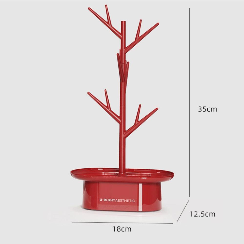 Tree Shape Jewelry Rack Multifunctional Jewelry Display Stand Bathroom красный