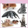 Realistic Forest Animal Models Set Including Hamster Snail Sugar Glider Mouse Meerkat Anteater For Kids Educational Playtime Fun