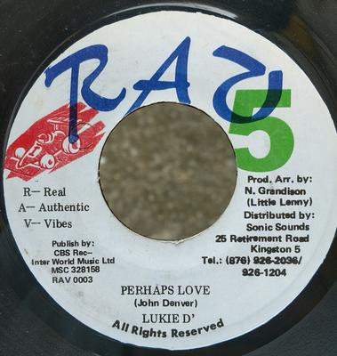 7inch Record LUKIE D - Perhaps Love RAV0003 Rav 5 Jamaica Reggae, Ska & Dub Used