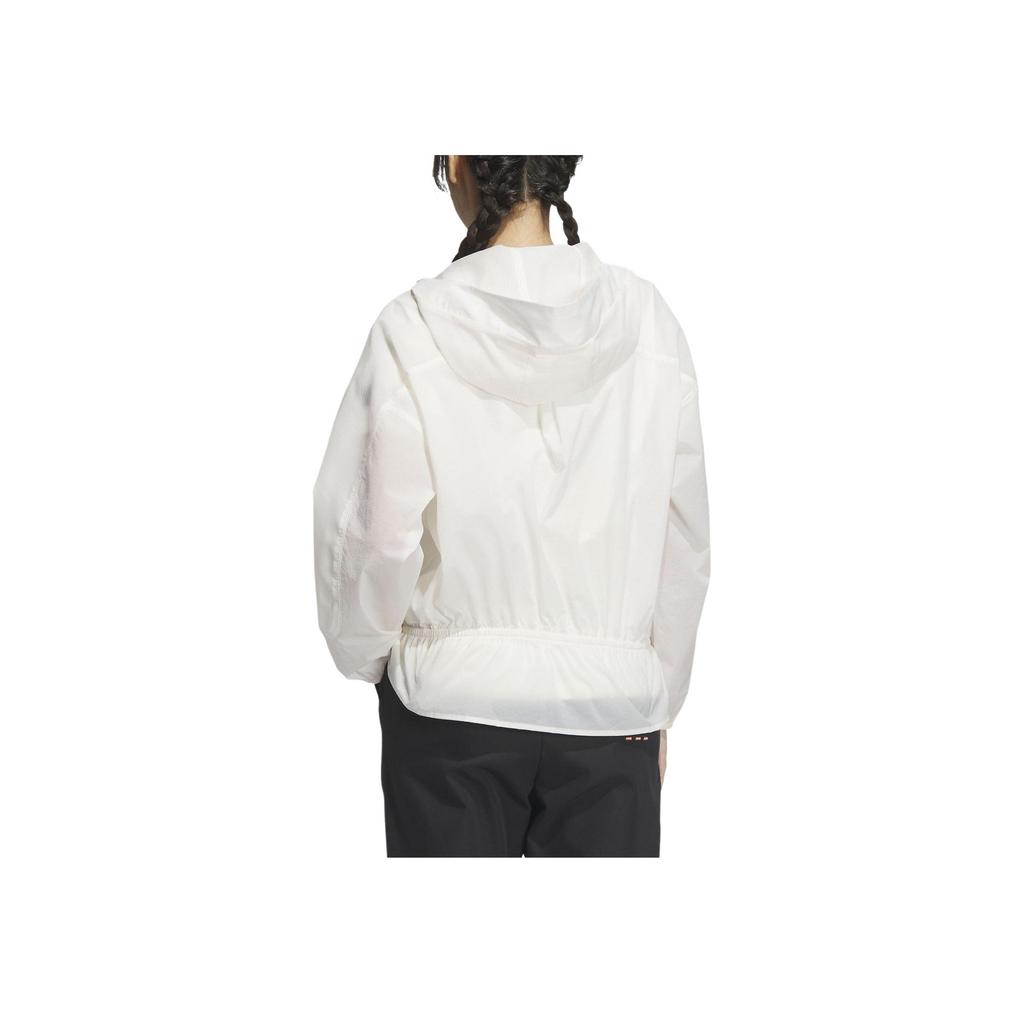 Adidas Lightweight Sports Casual Hooded Jacket Women Outerwear Pink White HY2825