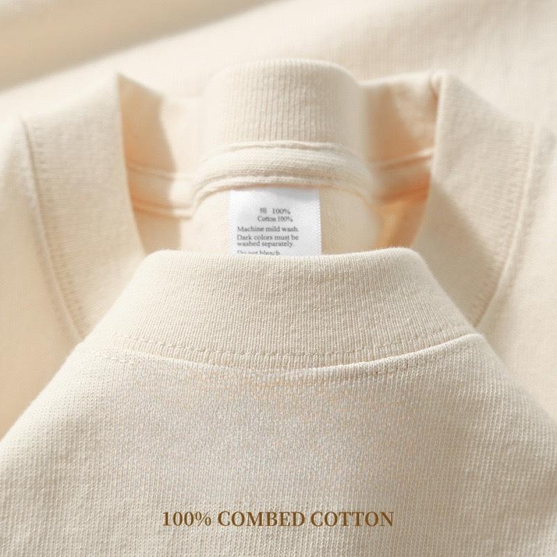 Heavy Cotton Short-sleeved T-shirt Men's Loose Solid Color Bottoming Shirt Top Summer Men's and Women's Same T-shirt