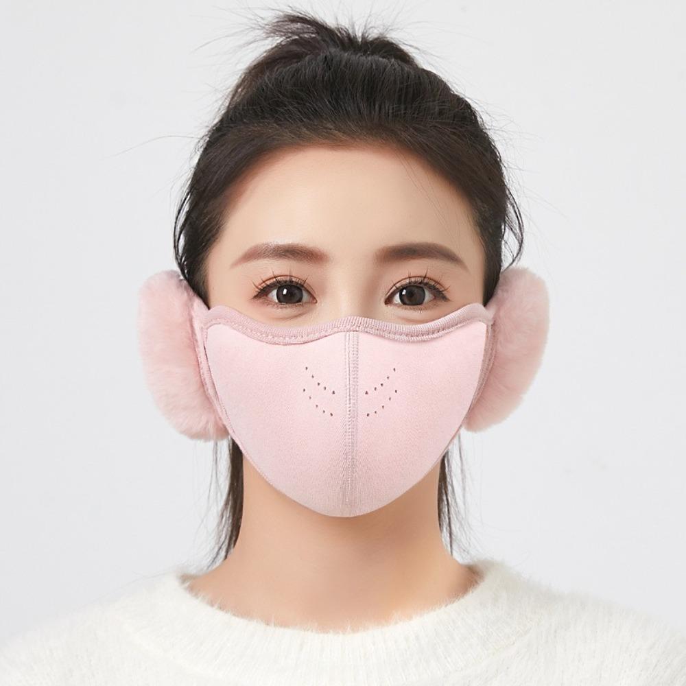 

Вітрозахисні Теплі Навушники Маска Дихаючі Велосипедні Вушні Клапани Нова Флісова Зимова Маска Подарунок рожевий