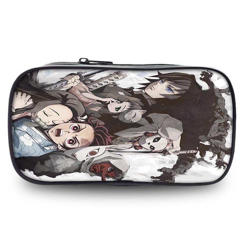 Spacious Oxford Demon Slayer Pencil Case For Students With Casual Style