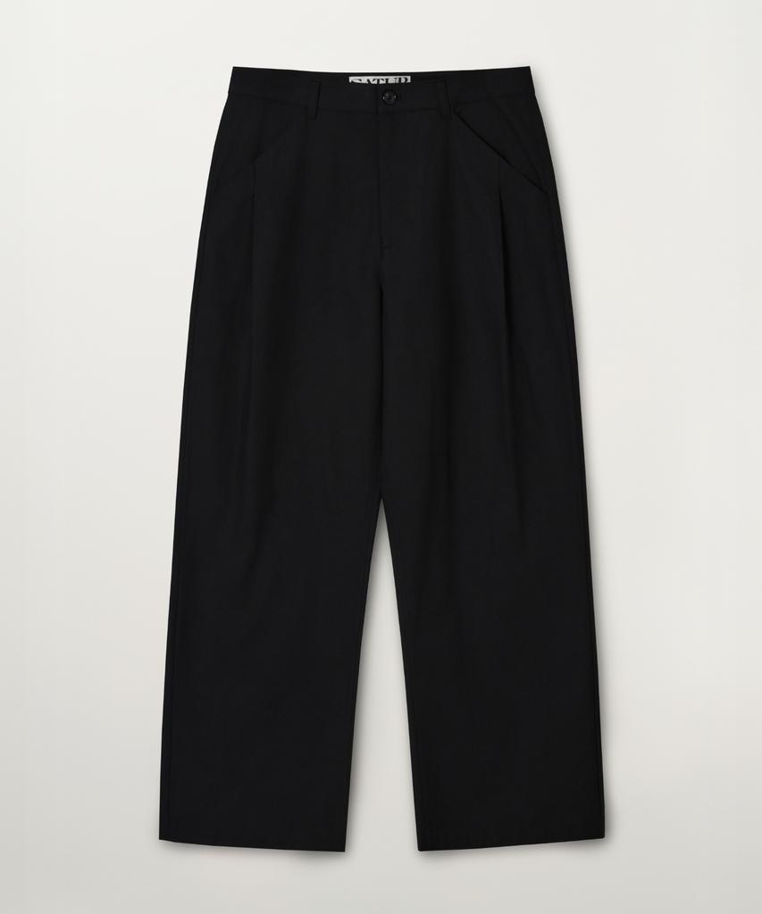 Seteo Relaxed Cotton Blend Pants Black