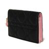 Used Lady Dior Card Holder 10656 S0011PANB 7946 with logo charm, pink two-tone, excellent condition, Cannage Black from