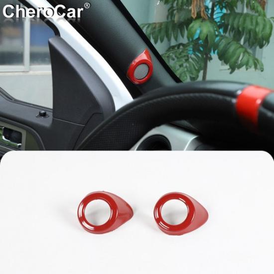 

Interior A-pillar Speaker Decor Ring Trim for Ford F150 2009-14 Red Accessories