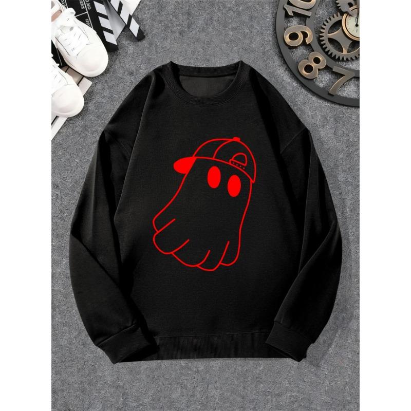 Men's Cartoon Print Casual Crewneck Sweatshirt.