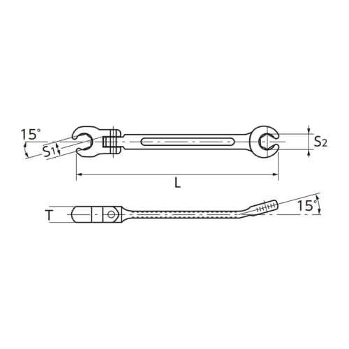 Kyoto Tool (KTC) Swivel Brake Pipe Wrench MZF-10