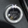 Kristall-Auto-Onekey-Startknopf-Dekorationsring mit Diamant-Strass-Kreis-Start-Stopp-Schalterring Auto-Innenausstattung