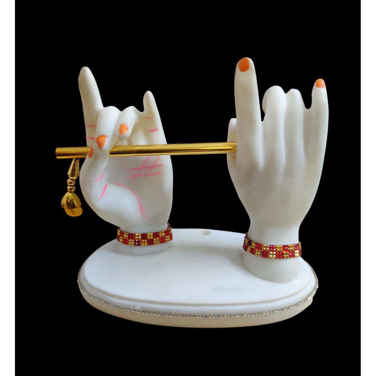 

@ Marble Krishna Ji Hands With Flute White Colour For Home Decor MJ-118-60%OFF