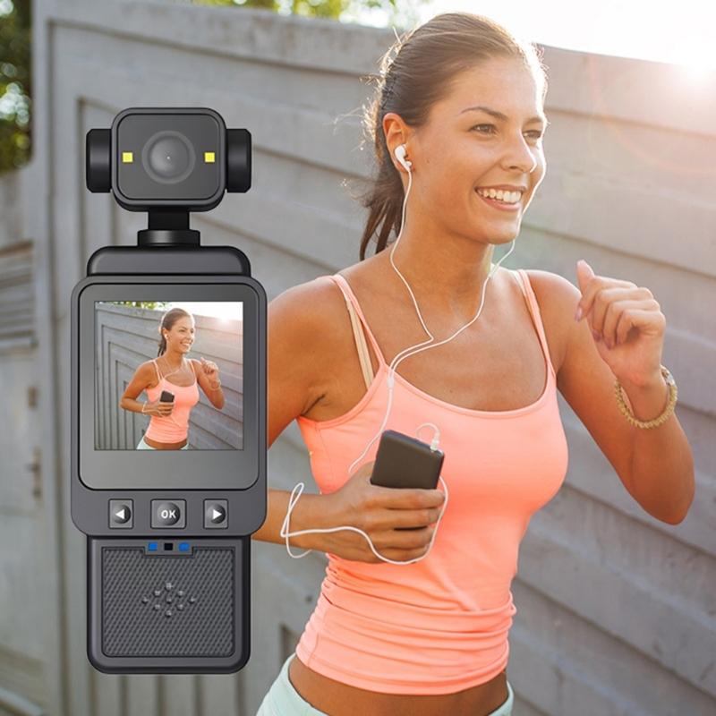 Kamera do vlogowania 1080P Ręczna kamera wideo Stabilizacja Obrotowy obiektyw z ekranem 1,6 cala Mocowanie na śrubę 1/4 cala