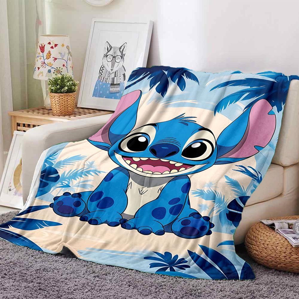1pc Stitch Tropical Paradise Flannel Blanket,Ultra Soft Warm Plush Throw for Home Bedroom Bed Sofa Cover Camping Picnic gift Y7178