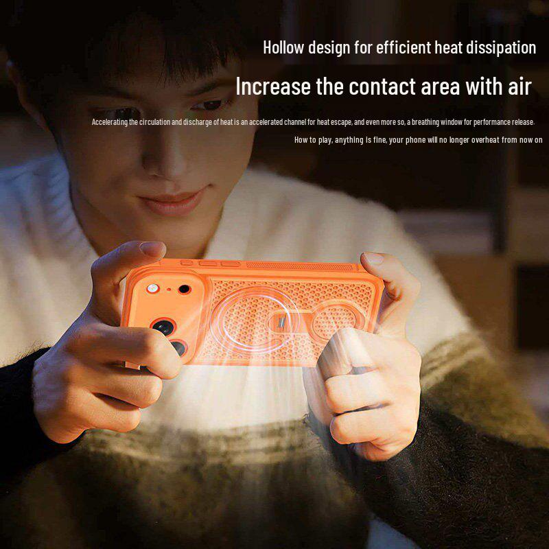 iPhone 17 Pro Max Honeycomb Heat Dissipation 360 Magnetic Bracket Case with Precision Hole Cover