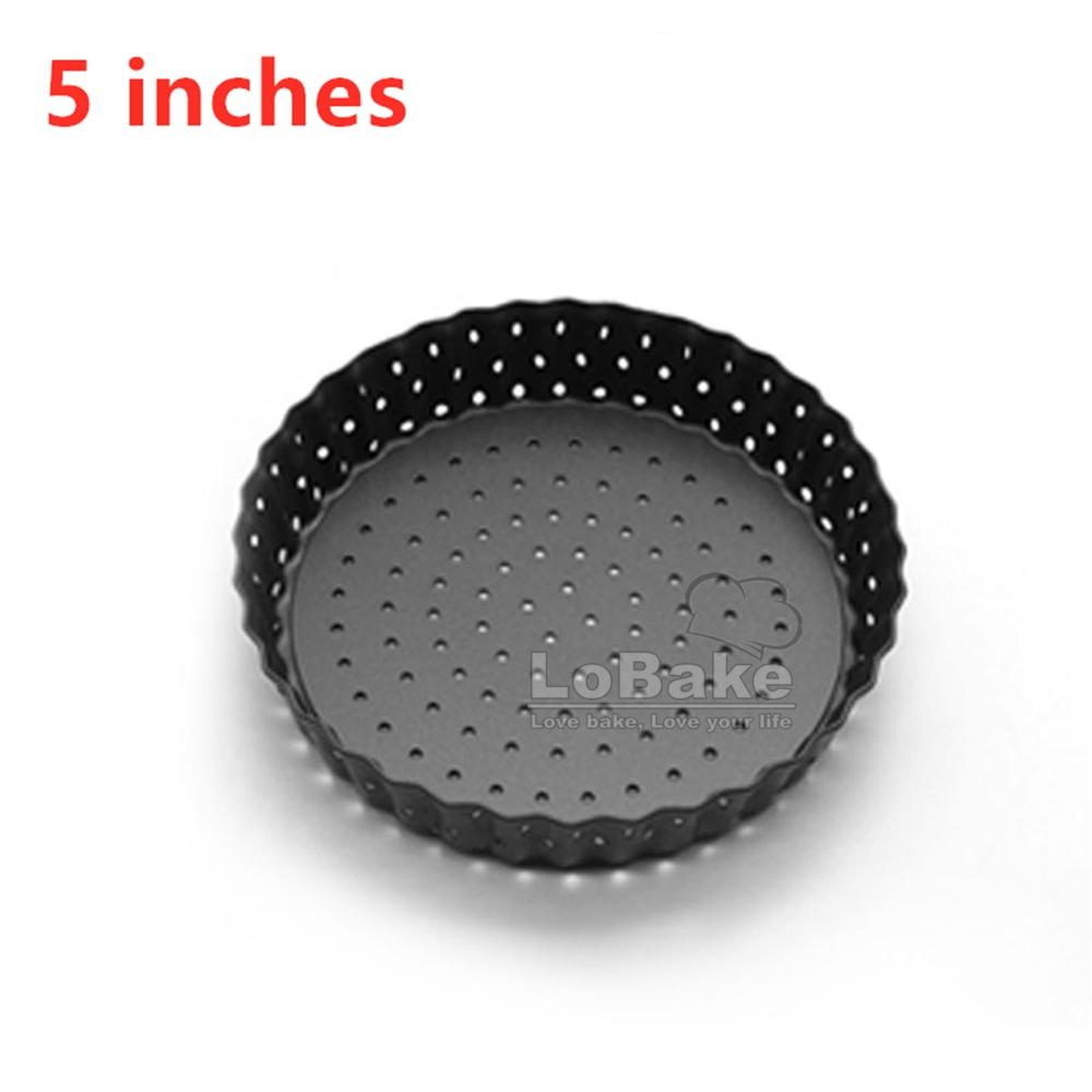 

5 8 9 Inches Carbon Steel Perforated Pizza Tray Thickened Non-stick Pie Pan Crispy Skin Baking Mold DIY