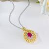 New S925 Silver Red Oval Pendant Necklace, Niche, Exquisite, Fashionable, High-quality Wedding Jewelry