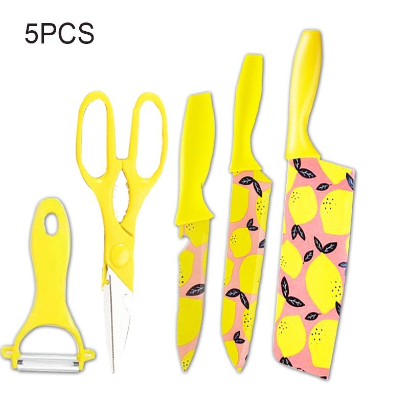 WXCOO Colorful Knife Set Fruit Peeler Vegetable Slicing Kitchen Accessories Wheat Straw Cooking Cutter Butcher Knife for Kitchen