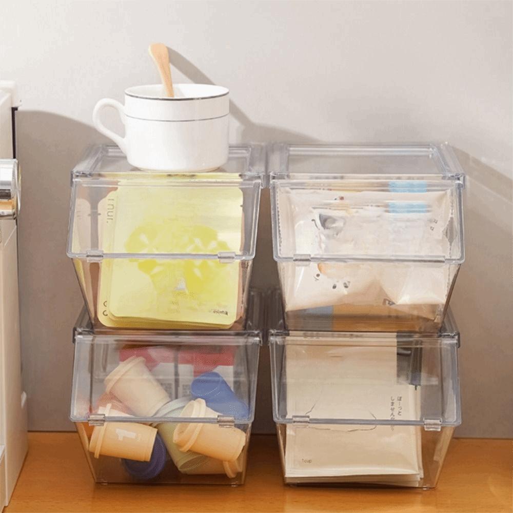 Transparent Tea Bag Storage Box Stackable Tea Bag Holder Tea Bag Organizer Snack