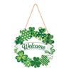 Shamrock Decoration Wooden Door Wreath For Patrick's Day Parties Irish Festival Spring Decoration Welcome Wall Sign